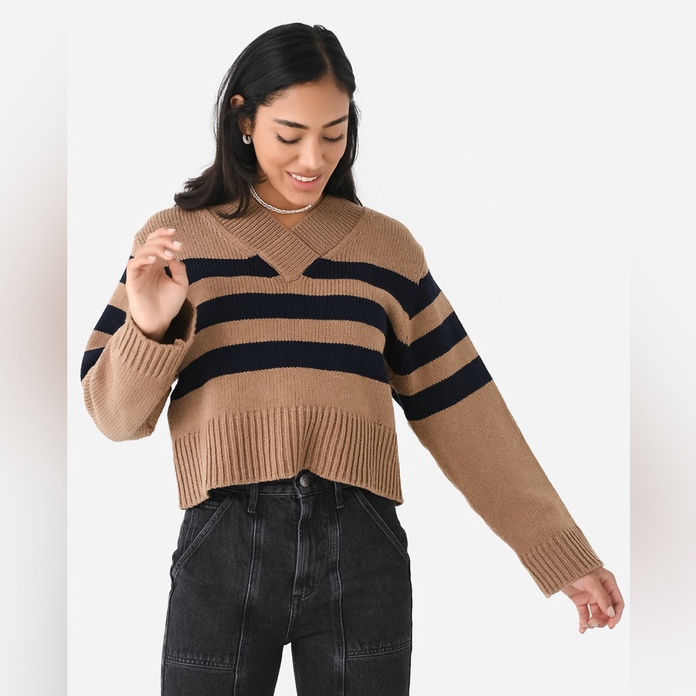 Ciao Lucia Zenato Striped Pullover Sweater Wool Blend Contemporary Preppy Large